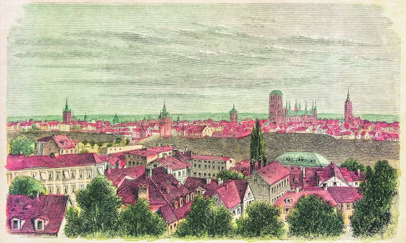 Plik:Widok miasta z Biskupiej Górki, na pierwszym planie Zaroślak, anonim, około 1890.jpg