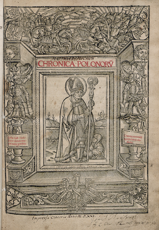 Plik:Podobizna św. Wojciecha na frontyspisie dzieła Chronica Polonorum Macieja Miechowity, 1521.JPG