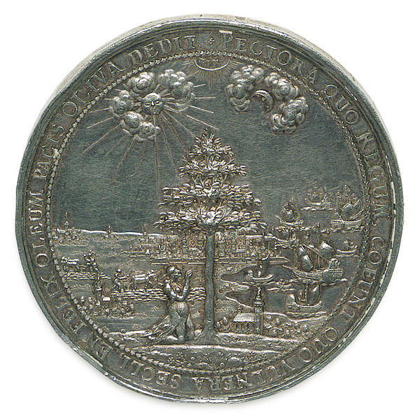Plik:Medal wybity z okazji pokoju w Oliwie, awers, Johann Höhn jr, 1660.JPG