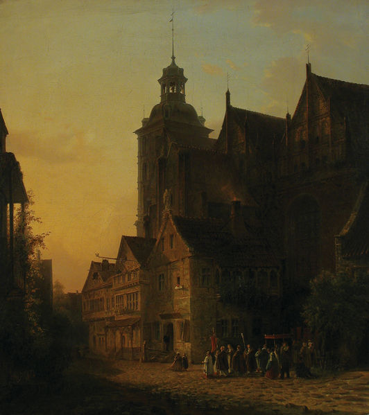 Plik:Kościół św. Brygidy na obrazie Alberta Wilhelma Adama Juchanowitza, 1843.JPG