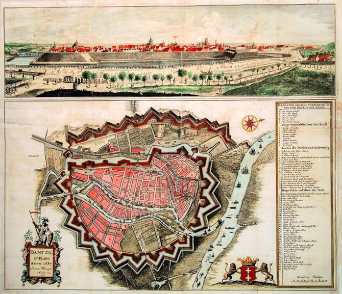 Plik:Plan Gdańska z panoramą miasta, Der Stadt Dantzig…, 1688.jpg