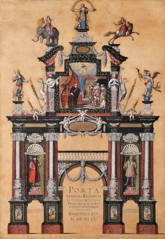 Plik:Wilhelm Hondius, brama triumfalna wzniesiona w Gdańsku z okazji zaślubin Władysława IV z Marią Ludwiką Gonzagą, strona wschodnia, 1646.JPG
