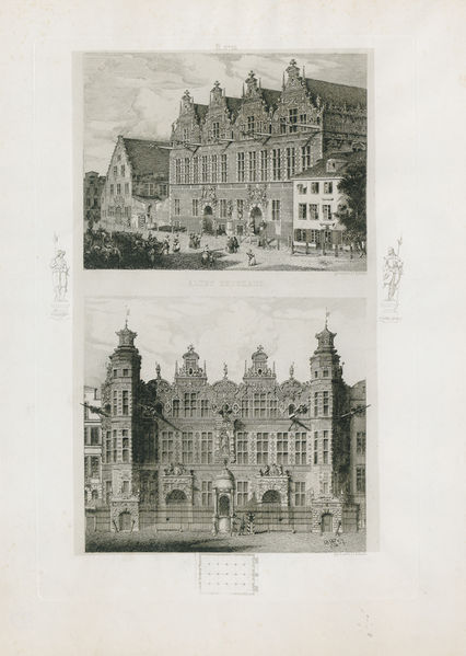 Plik:Wielka Zbrojownia, której budową kierował Anton von Obberghen, widok od strony zachodniej (u góry) i wschodniej, Johann Carl Schultz, 1872.JPG