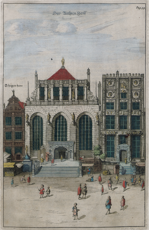 Plik:Dwór Artusa, Der Stadt Dantzigk..., 1687.JPG