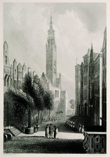 Plik:Ulica Długa z widokiem na wieżę ratusza, Albert Henry Payne.jpg