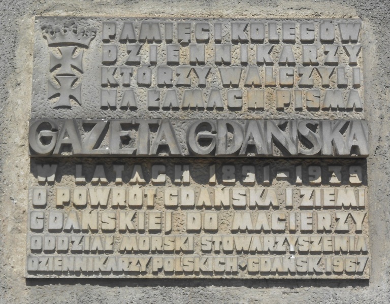 Plik:Tablica Gazety Gdańskiej 1967.JPG